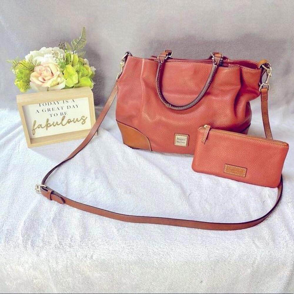 Dooney & Bourke pebble Leather Brenna satchel and zipper pouch set